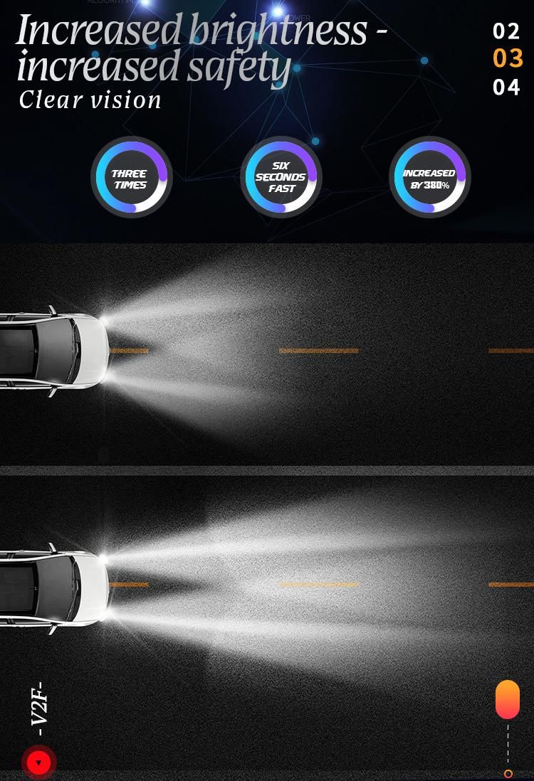 V2f Super Bright Csp Chip Fan Cooling Car Bulbs 2500lm 6500K LED Bulb 9005 9006 LED Headlight Bulb LED Headlamp