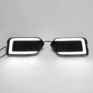 for Honda City 2017 2018 Pair Front LED Fog Light DRL Daytime Running Light with Turn Signal Lamp