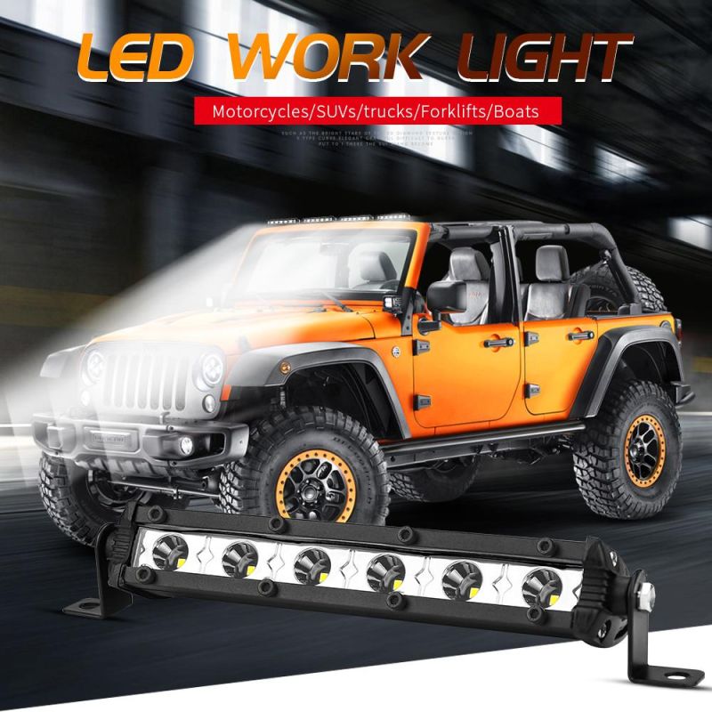 Dxz 3030 Light Bar 6000K Single Row 12-24V 18W 6LED Work Light Auto Parts Car Accessories Spotlight