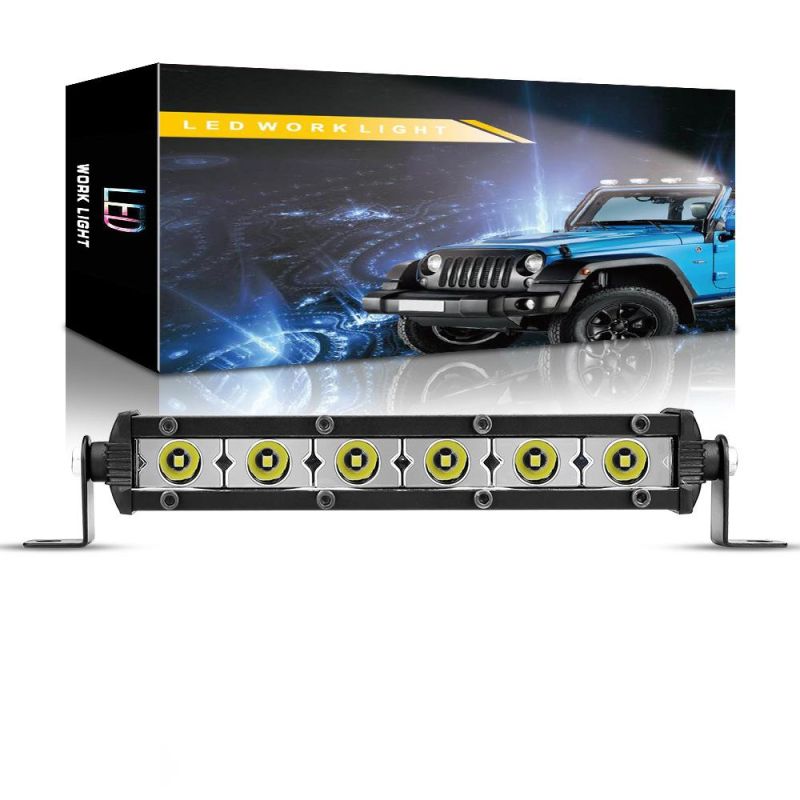 Dxz 3030 Light Bar 6000K Single Row 12-24V 18W 6LED Work Light Auto Parts Car Accessories Spotlight