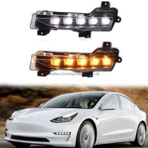 Car Flashing 1 Set for Tesla Model 3 2017 2018 2019 2020 2021 Car DRL Daytime Running Lights LED Daylight Fog Lamp Turn Signal