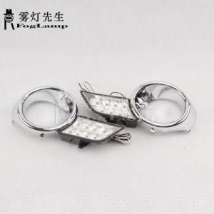 Bumper Fog Light LED Lamp Cover Grill Chromium Plating for Toyota Highlander 2008 2009 2010 DRL Driving LED Lights