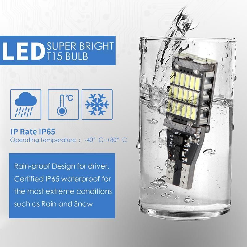 Car LED T15 3030 24SMD 12V 8W Car Bulb W16W LED 0.25A 6000K Wholesale Bright Reversing Lights T15 Canbus