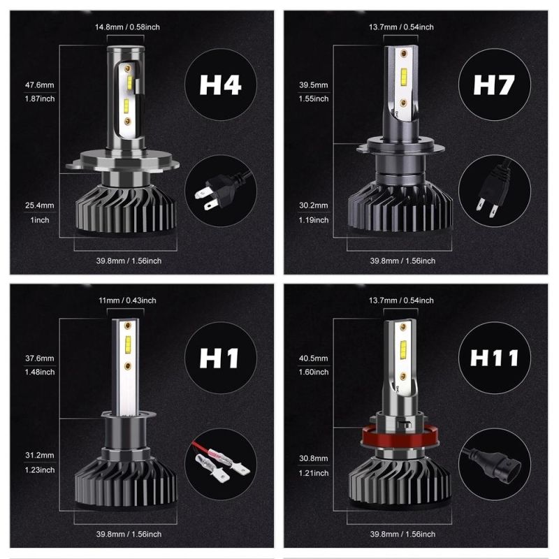 Most Popular F2 Csp Chips 80W H4 LED Headlight 6000K 9005 Car LED Headlight Bulb