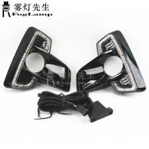 LED DRL for Toyota Hilux Revo Rocco 2018 2019 Styling Daytime Running Light Fog Light Driving Lamp White Yellow Turn Signal