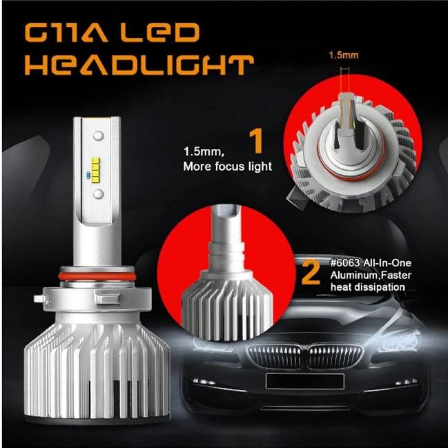 High Power Car LED Bulb 9-32V 60W 6000lm G11A H4 Car LED Headlight