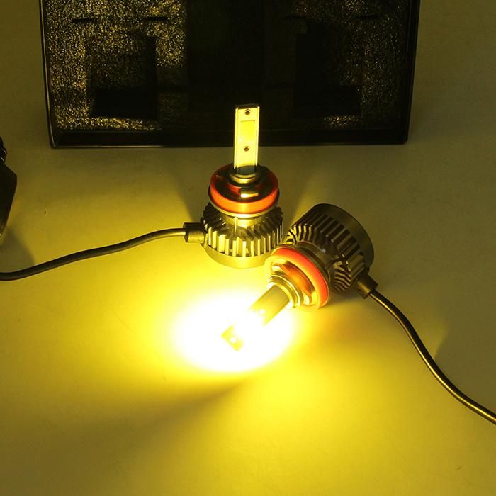 Gt3b Guangzhou Factory Car Accessories Yellow Lamp H11 H4 H7 C6 COB Headlight