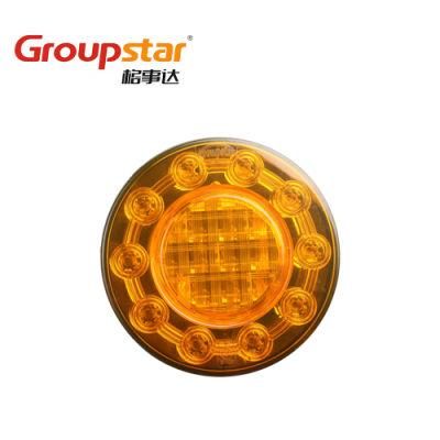 LED Light Bars E4 Adr Approval UV PC 4inch Round 24V 12V Brake Stop LED Truck Trailer Tail Lights