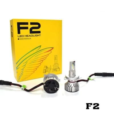 2020 Automotive Lighting System 12V F2 LED Car Headlight Bulb H4 White 12000lm H7 Socket Car LED Headlight