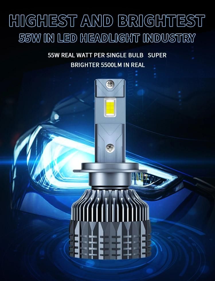 High Power New 10000 Lm 55W 12V 24V Super Bright LED Headlights, High H7 Auto H7 Car LED Headlight