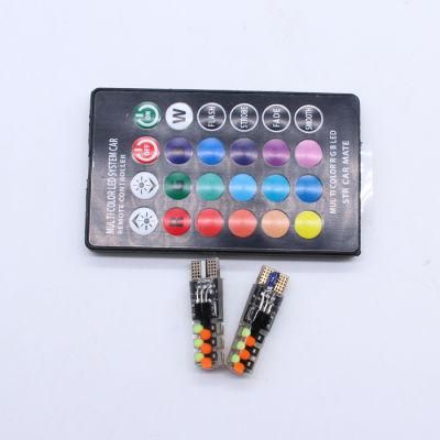 Lightech T10 5050 6SMD Silicone with Remote Controller 194 LED Bulb Wireless T10 RGB 16-Colors Change RGB