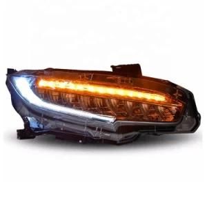 Car LED Lamps Car Accessories Car Parts Full LED Auto Lamps LED Dynamic Turn Signal Car LED Headlight for Honda 2016 Civic X