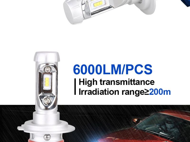 H7 Auto Headlight LED Kits Car X3 LED Bulbs H4/H11/9005/9006/H3 12V/24V 50W 6000lm White Replace Fog Lamp 3000K Headlamp
