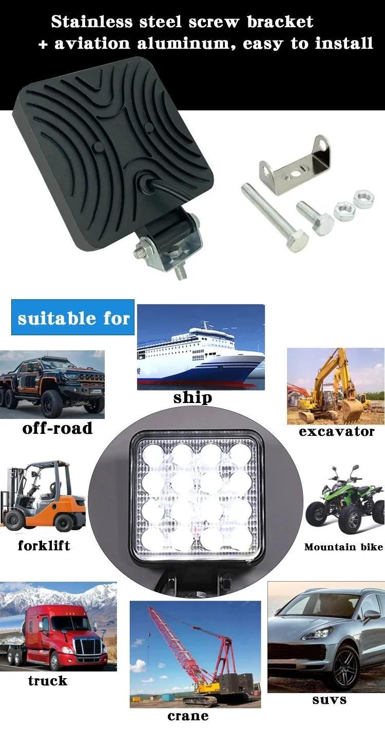 Car Light LED Driving Light Work Lamp 27W Square