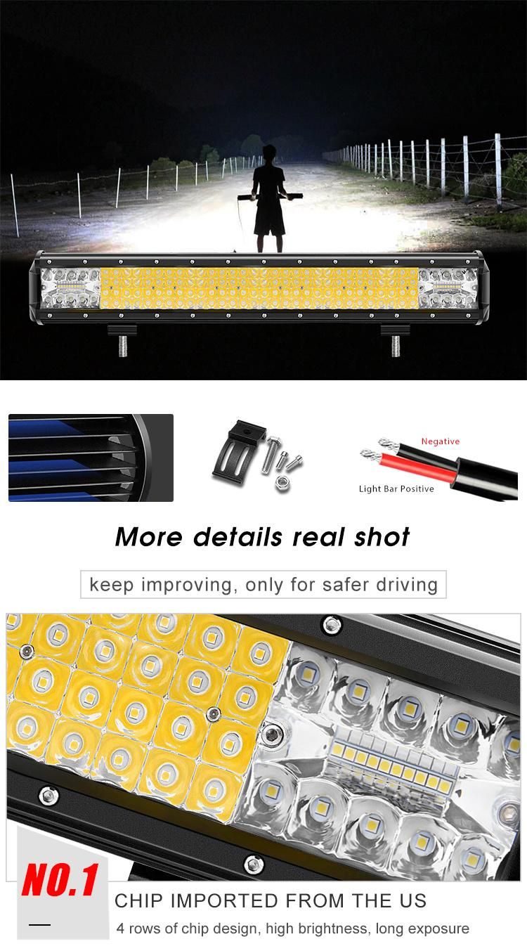 High Brightness Bottom Mounting Bracket 12 Volt 24V 15" 20" 29" 44" Offroad 4X4 4WD SUV Car LED Driving Light Bar for Truck