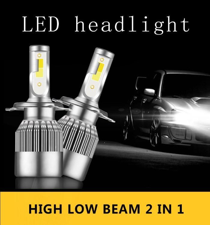 Hot Selling C6 Puls Dual Color H3 Headlight Bulb LED Car Headlight 5000lm 3000K 6000K