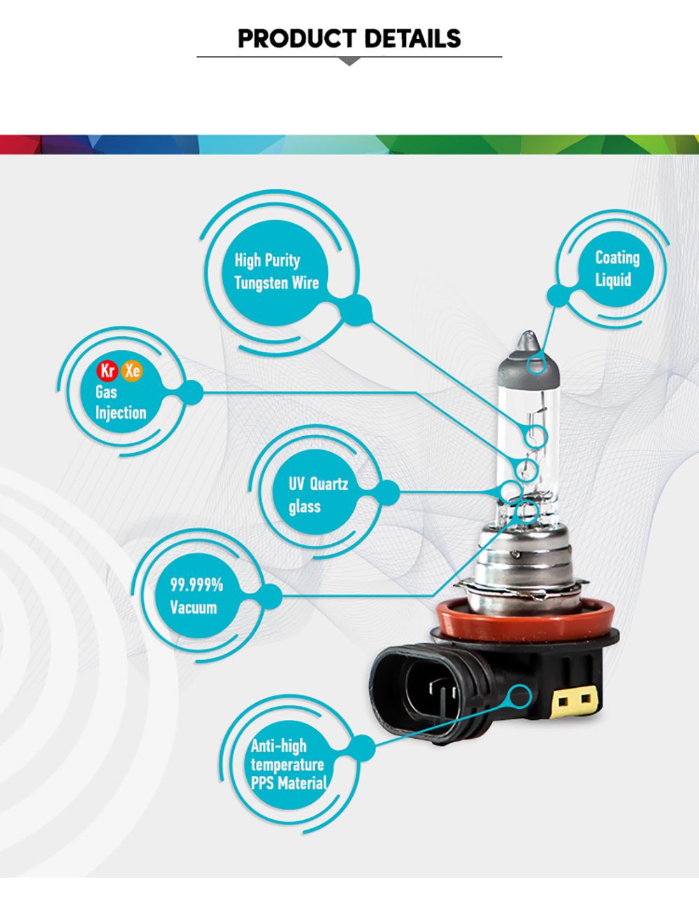 Car Halogen Bulb H8 12V 35W Warm White