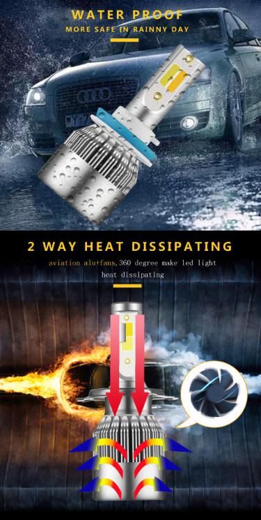 Hot Selling C6 Puls Dual Color H3 Headlight Bulb LED Car Headlight 5000lm 3000K 6000K