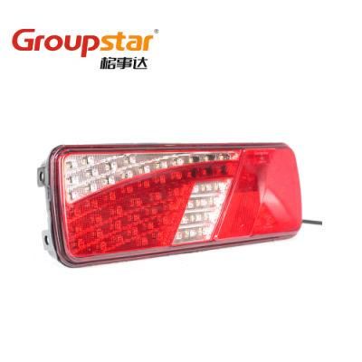 Manufacturer Emark Approval UV PC Rectangle 10-30V Stop Turn Tail Fog Reflector Signal LED Rear Trailer Truck Tail Light