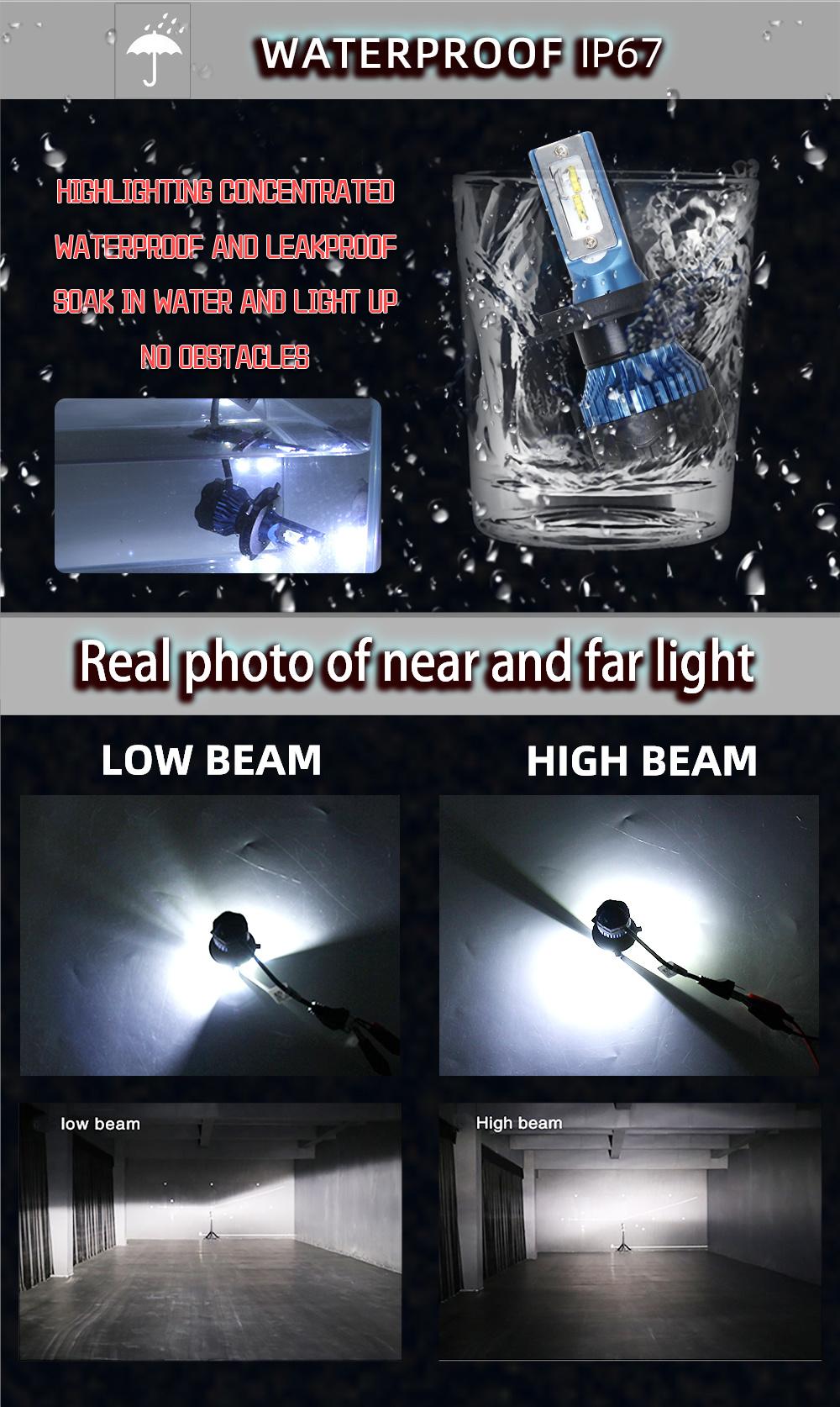 LED Car Headlight H7 H4 H11 H1 9005 9006 72W 12000lm/Pair Turbo LED Bulbs Csp Headlamp 12V Hb3 Hb4 H8 H9 H11 Fog Lights