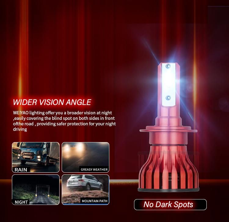 Weiyao V28 6500K 50W 6500lm Mini Motorcycle Car LED Bulb Yellow H4 LED Fog Driving Lights LED Headlight