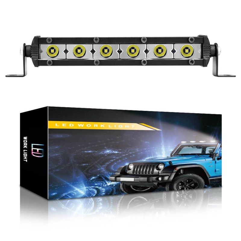 Dxz 3030 Light Bar 6000K Single Row 12-24V 18W 6LED Work Light Auto Parts Car Accessories Spotlight