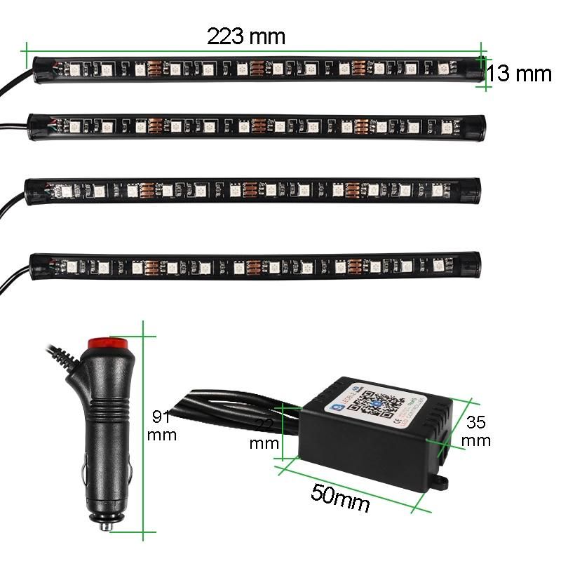 Colorful + Remote Control + Voice Control 12V Color Changing Car Styling RGB LED