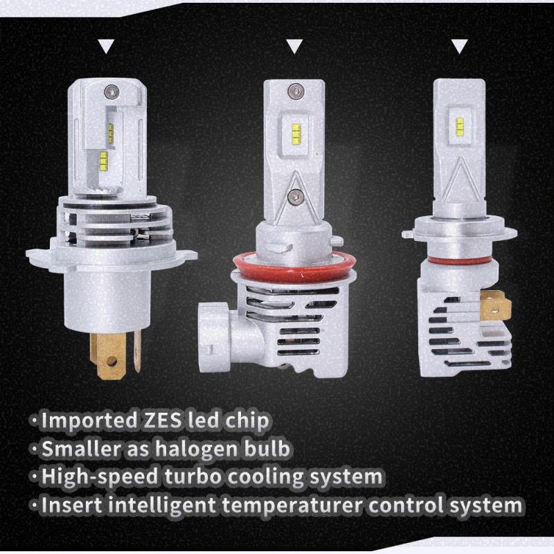 Mini M2 Zes Chip M3 50W 16000 Lumen 9006 9012 H4 H11 H7 H15 Auto Car Light LED Headlights