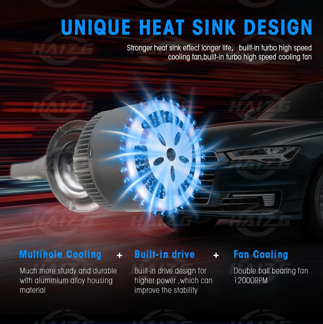Hazig Wholesale C6 LED Car Headlights H7 Kit Luces LED H11 9005 H4 72W 8000lm Car LED Bulbs 6000K Bombillo Luz LED 12V Fog Lights Automobiles Headlight C6 H4
