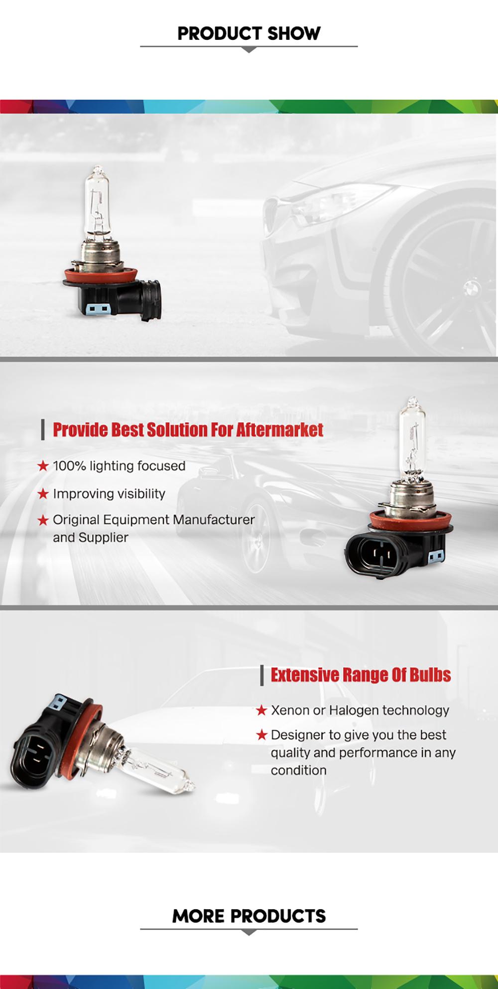 H9 Halogen Light Bulb 12V 65W Clear Automotive Headlight Lamp