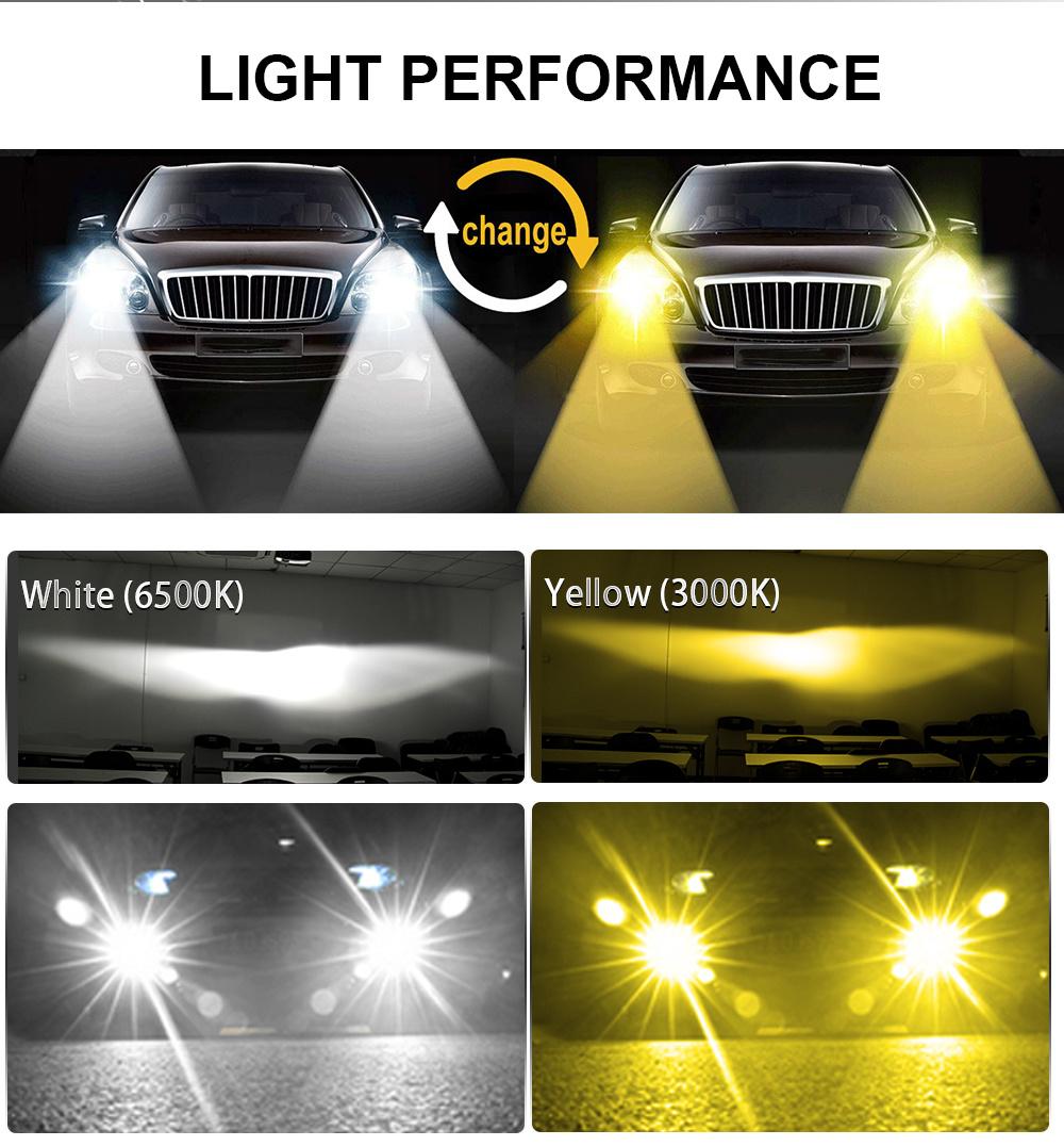 3000K H11 Fog Light H4 LED H7 Headlight Bulbs 80W 12000lm Car LED Light Bulb 9005 9006 H27