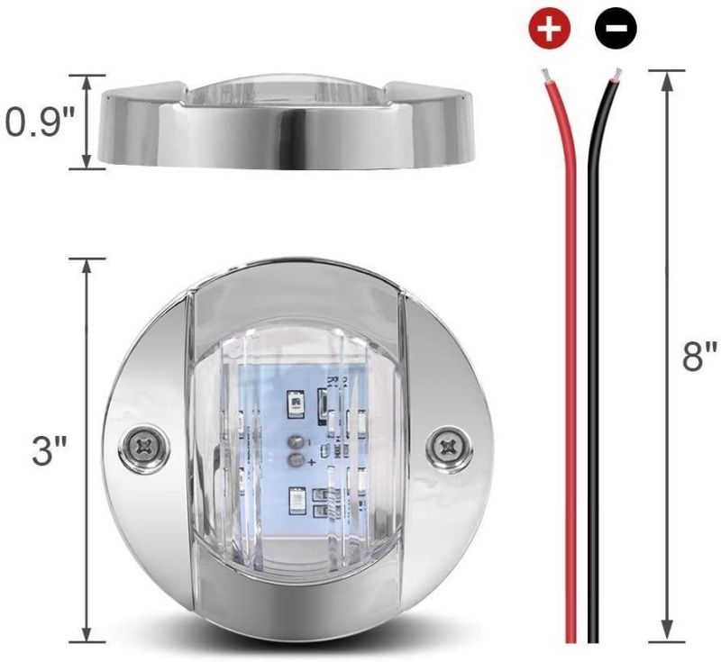 Round Marine Boat LED Stern Lights Waterproof IP67 Cabin Deck Courtesy Light