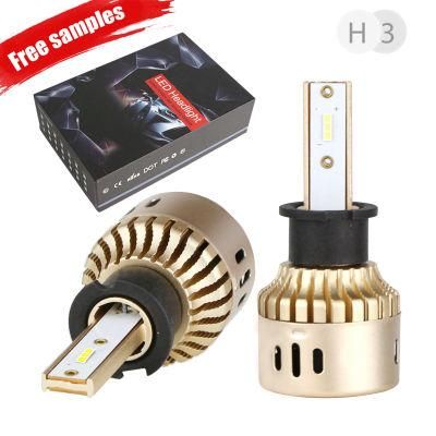 Customize 6500lumen 48W Fanless 6000K H4 LED Car Light Bulb Mini H3 H11 9005 9006 880 H7 LED K1 H7 H4 LED Headlight