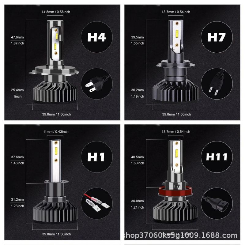 Super Bright Car Headlight F2 H4 LED Headlight Csp LED H8 9005 Hb3 9006 Hb4 H1 16000lm Auto Lights White 6500K 12V 110W Auto Lamps