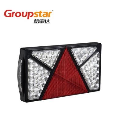 Rectangle 10-30V Truck Trailer Indicator Stop Tail Reverse Fog No Plate Reflector Rear Lamp LED Tail Light Car Light