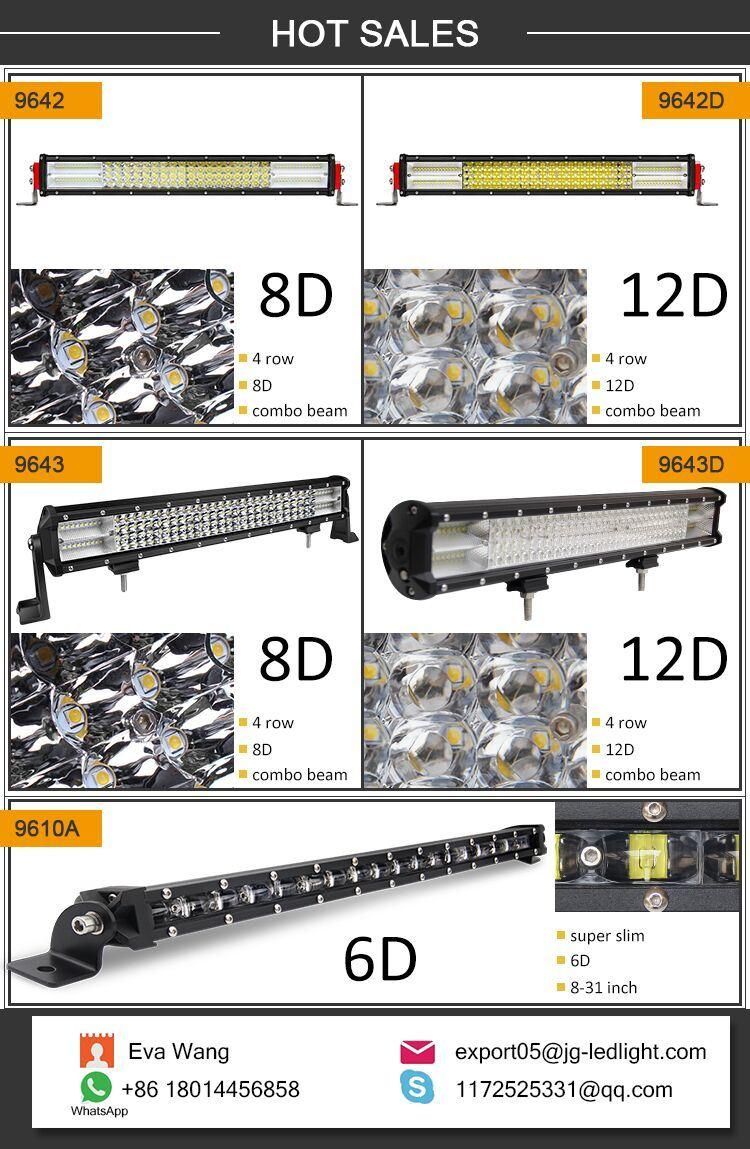 2019 New 42 52 32 Inch 22" 24 Volt Car CREE Curved Amber Strobe Flashing Dual Color 12D 4X4 Offroad LED Light Bar