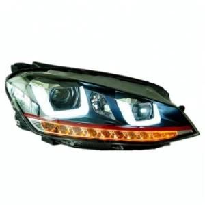 Car Accessories Auto LED Lamps Car LED Lights Right Hand Drive Red Stripe Car LED Headlights for Volkswagen Golf 7