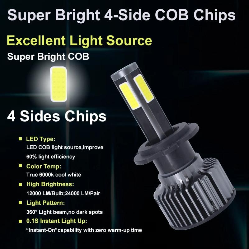 LED Car Headlight H7 H4 H11 LED Light Bulb 9005 9006 LED Auto Lamp