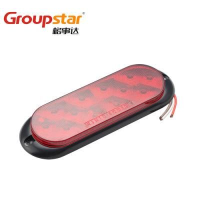 Car Partsdot SAE Approval UV PC 6&quot; Oval 24V 12V Stop Lamp LED Light for Truck and Trailer