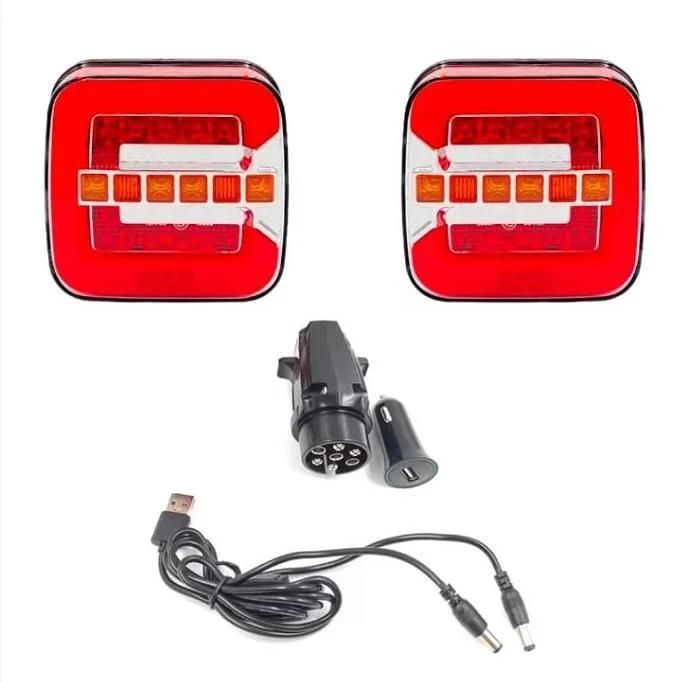 LED Magnetic Wireless Trailer Lights Cable Free Tow Rear Tail Towing Battery Car Van Truck Lamp Kits