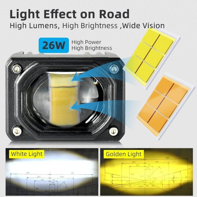 Raych 30W 9-80V LED Work Light White Yellow Normal Light for Motorcycle