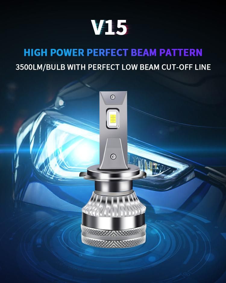 2021 V15 High Low Beam New Developed Mini Fan Cooling 12V 24V LED Lights H11 Motorcycle Car LED Headlamp