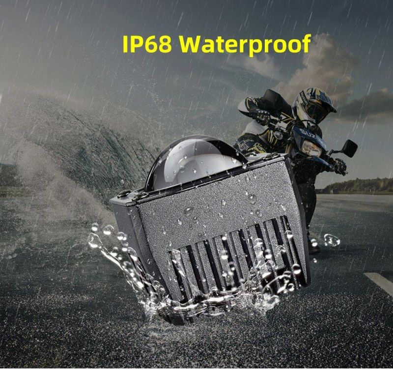 Motorcycle 30W LED Spotlight Headlight Dual Colour LED Lens Hi/Low Beam Driving Spot Fog Lights External