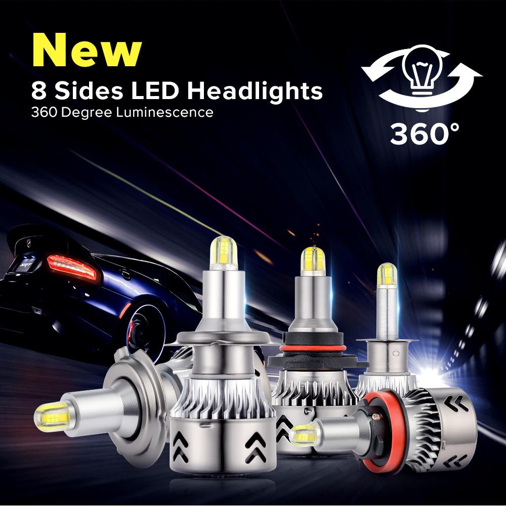 Wholesale 6 Sides LED Headlight 4 Sides LED Auto Lamps 8 Sides Car Light Bulb H7 LED H4