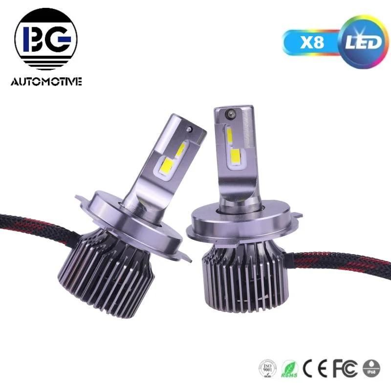 Factory Best Selling Auto Lighting X8 H1, H3, H4, H7, H8, H9, H10, H11, H16 (JP) , H16 (EU) , 9005, 9006, P13 Car LED Headlight