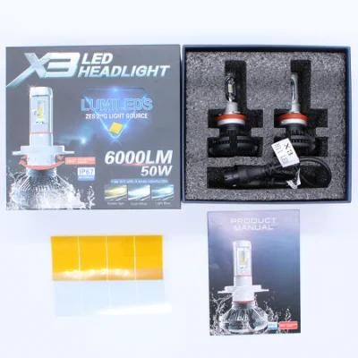 High Quality Vehicle LED Car Light X3 H11 Headlight