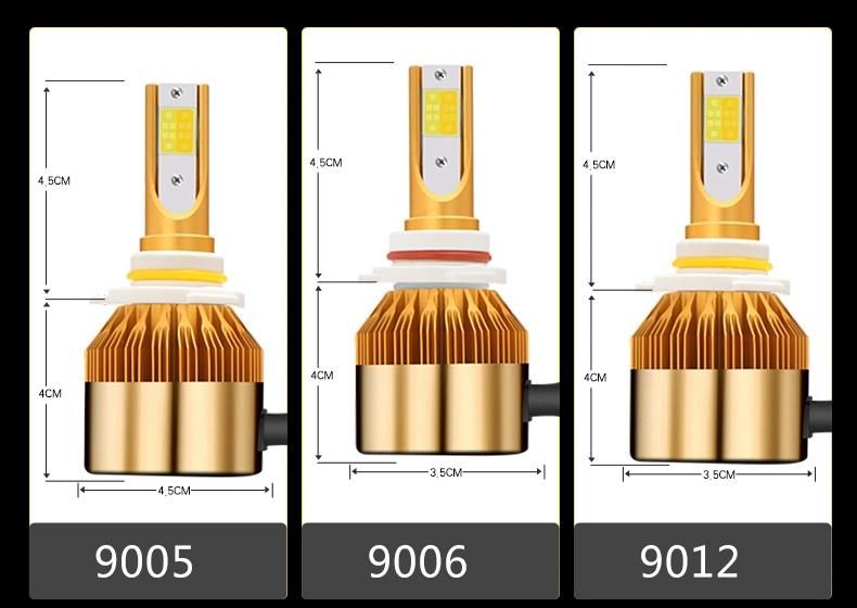 Auto Parts Dual Color Yellow White CS LED Headlight 38W 4800lm Dual Color LED Headlight Conversion Kit