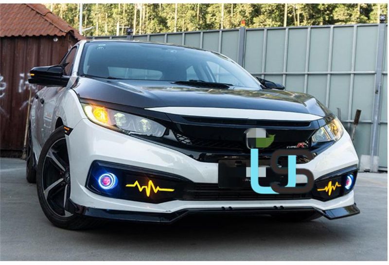 OEM DRL Fog Driving Lamps Front Bumper Auto Brake Reverse Daytime Running Light with Turn Signal for Honda Civic 2016-2018