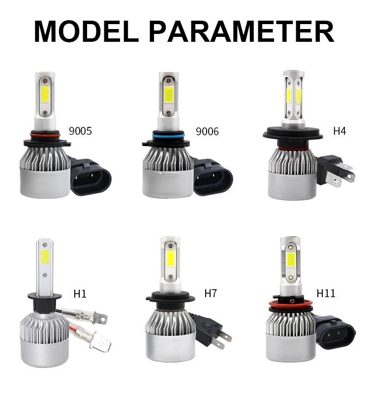 2PCS S2 Car Lights 72W 8000lm 9-32V COB Chip LED H4 9004 H3 H7 9005 9006 Car Headlight Bulbs LED Auto Lamp Car Headlights