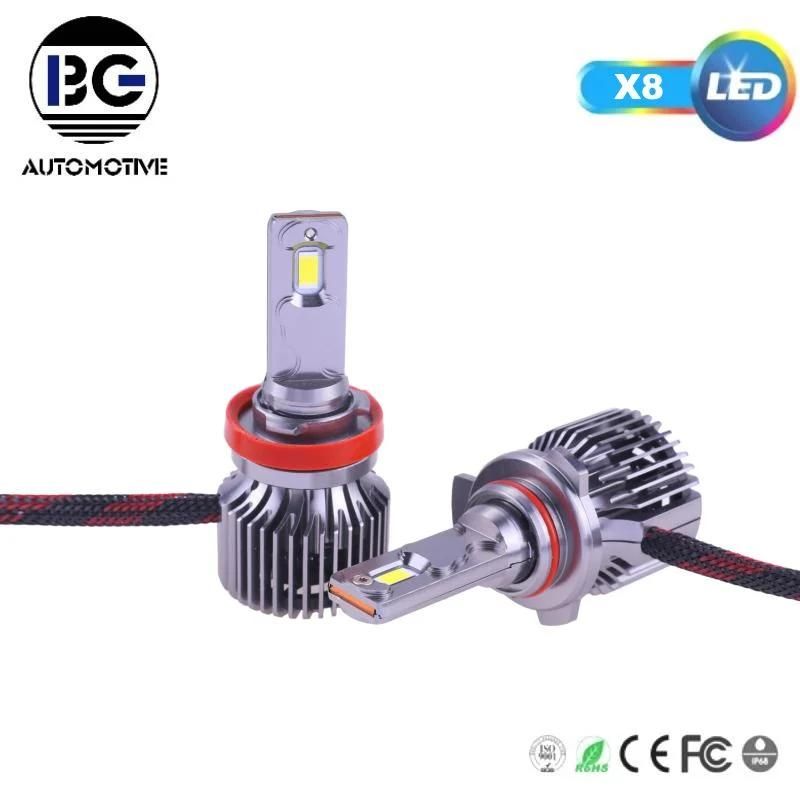 Factory Best Selling Auto Lighting X8 H1, H3, H4, H7, H8, H9, H10, H11, H16 (JP) , H16 (EU) , 9005, 9006, P13 Car LED Headlight